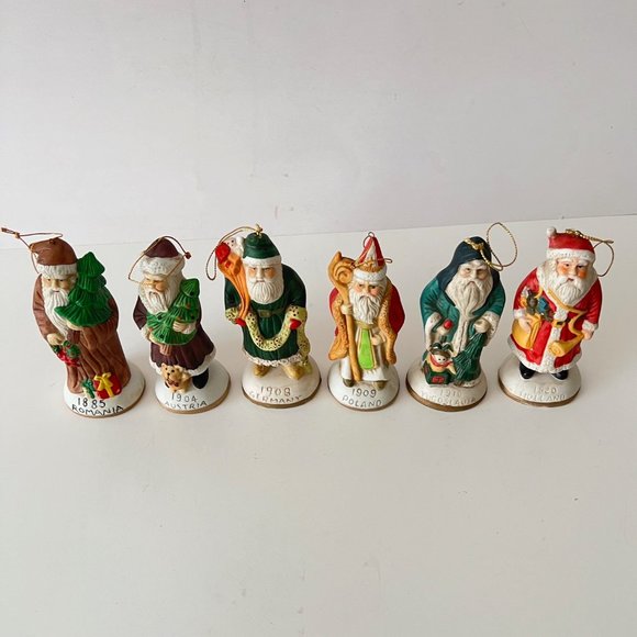 RARE Vintage Limited Edition 6-Pc Santa Claus Porcelain Ornament Set Collectable - Picture 12 of 16